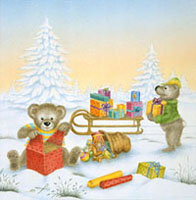 Weihnachten Teddyb�r Winterwald